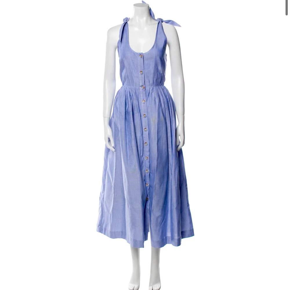 Buru Scoop Neck Maxi Button Down Dress